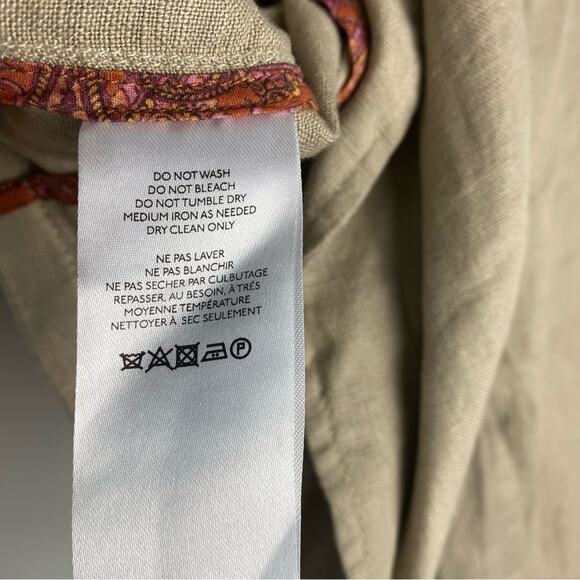 Free People 100% Linen Slice Of Action 3 Piece Skort Set Suit Cropped Tan 12 - Picture 14 of 16